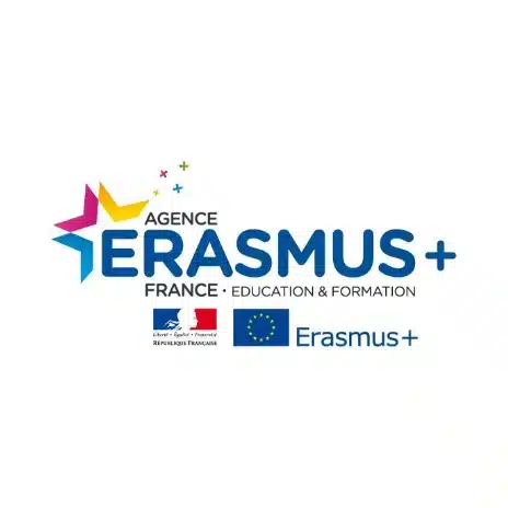 Logo officiel de l'Agence Erasmus+ France Éducation & Formation, incluant les logos de la République Française et de l'Union européenne.