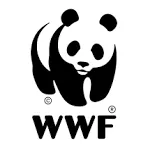 Logo du WWF (World Wide Fund for Nature) représentant un panda géant stylisé en noir et blanc au-dessus de l'acronyme « WWF ».